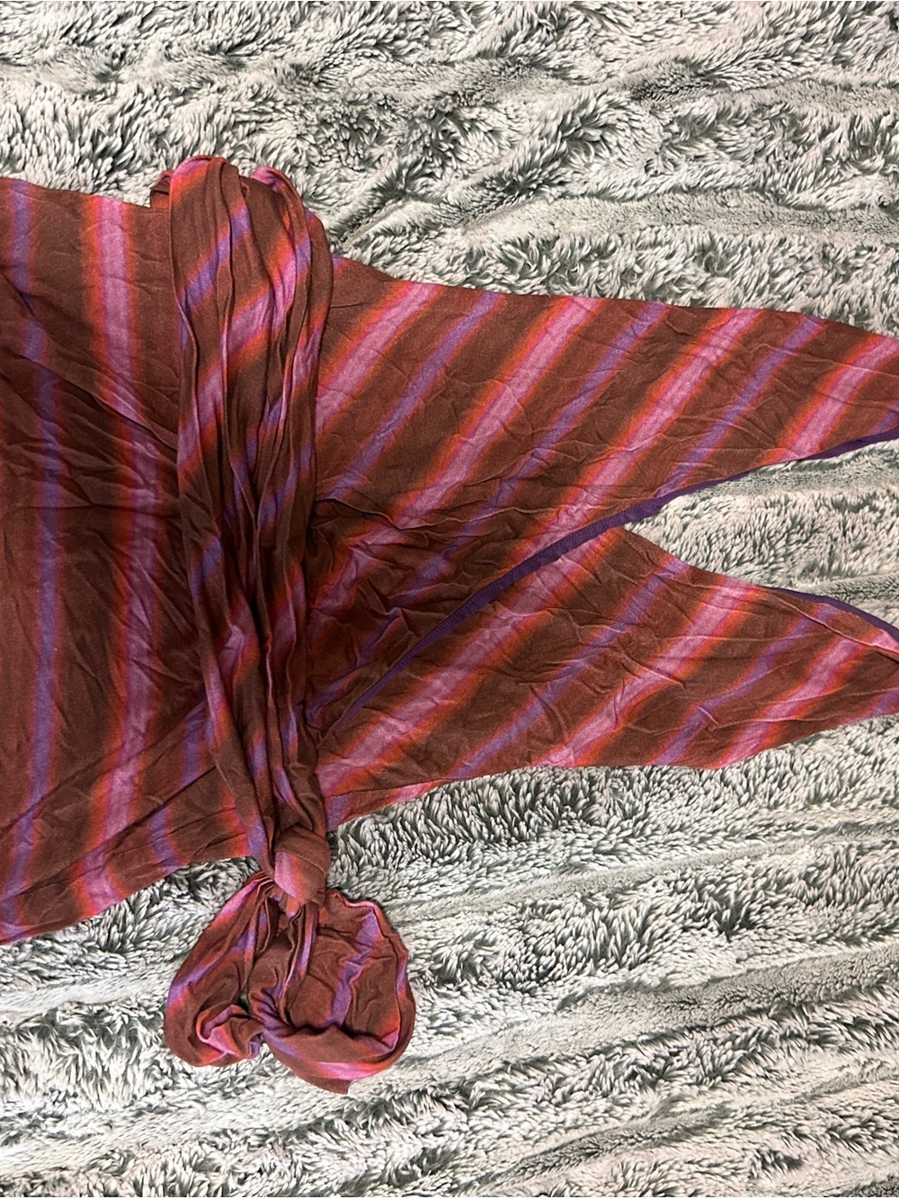 Tiger Mist Striped Red and Purple Lightweight Scarf